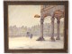 Watercolor view of Arras Grand Place Heroes arcades signed twentieth century Paris