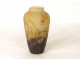 Small glass paste vase Daum Nancy Flowers Wallflowers Art Nouveau XIXth