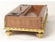 Inkwell rosewood marquetry gilded bronze inkwell Napoleon III nineteenth