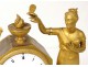 gilt bronze clock woman vestal moth guitar Leroy Empire clock nineteenth