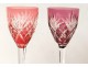 6 wine glasses Rhine Roemers St. Louis crystal color model Chantilly XXth