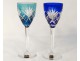 6 wine glasses Rhine Roemers St. Louis crystal color model Chantilly XXth