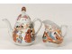 Tea Service 8 pieces porcelain tea cups Kutani Japanese geishas nineteenth