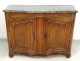 carved oak sideboard hunting curved molded gray eighteenth century marble