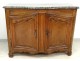 carved oak sideboard hunting curved molded gray eighteenth century marble