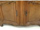 carved oak sideboard hunting curved molded gray eighteenth century marble