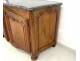 carved oak sideboard hunting curved molded gray eighteenth century marble