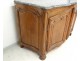 carved oak sideboard hunting curved molded gray eighteenth century marble