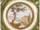 Paris porcelain plate river landscape characters nineteenth gilding Empire