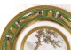 Paris porcelain plate river landscape characters nineteenth gilding Empire