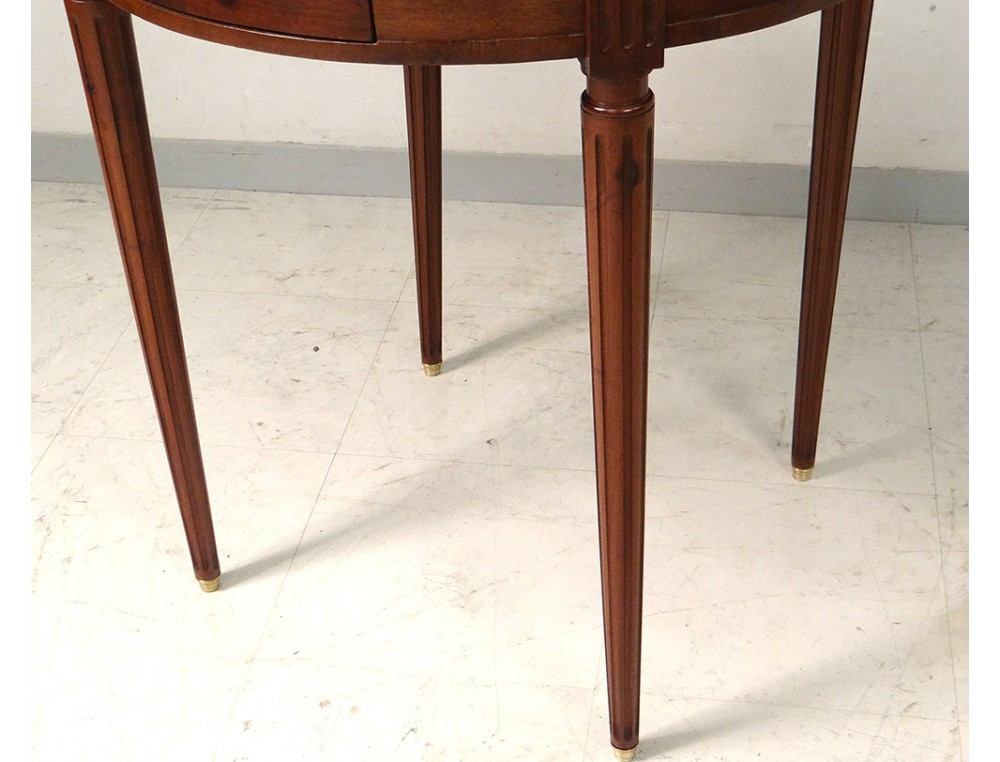 Table bouillotte Louis XVI acajou marbre blanc laiton doré XIXème siècle -> Marbre Blanc Dorure Metal Table Table bouillotte Louis XVI acajou marbre blanc laiton doré XIXème siècle -> Marbre Blanc Dorure Metal Table