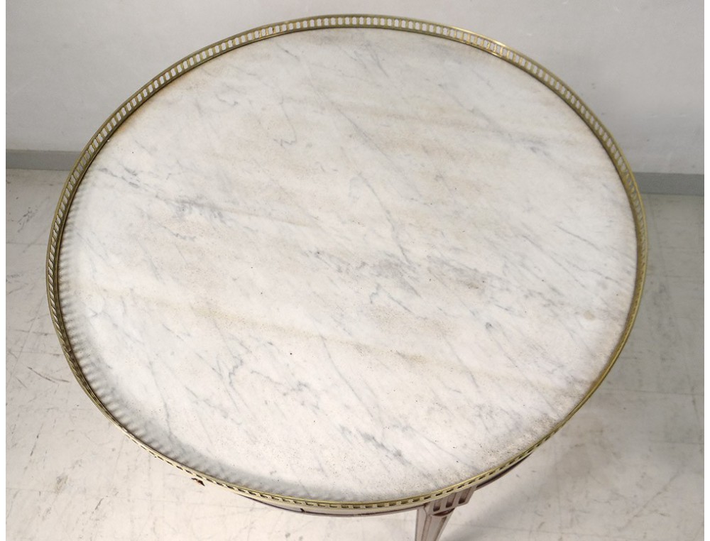 Table bouillotte Louis XVI acajou marbre blanc laiton doré XIXème siècle -> Marbre Blanc Dorure Metal Table Table bouillotte Louis XVI acajou marbre blanc laiton doré XIXème siècle -> Marbre Blanc Dorure Metal Table