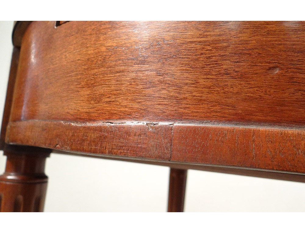 Table bouillotte Louis XVI acajou marbre blanc laiton doré XIXème siècle -> Marbre Blanc Dorure Metal Table Table bouillotte Louis XVI acajou marbre blanc laiton doré XIXème siècle -> Marbre Blanc Dorure Metal Table