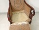 Bergère à crosses Empire fauteuil acajou sculpté tapisserie palmettes XIXè