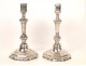 Pair of candlesticks Louis XIV bronze 18th