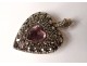 Heart pendant jewelry marcasite silver vermeil amethyst twentieth century