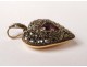 Heart pendant jewelry marcasite silver vermeil amethyst twentieth century