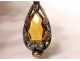 Pendant jewelry silver metal shiny topaz yellow citrine twentieth century