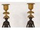 bronze candlesticks pair woman antique candlesticks Empire caryatids nineteenth