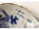 Cup blue-white Chinese porcelain bird signed Qing Dynasty XIX