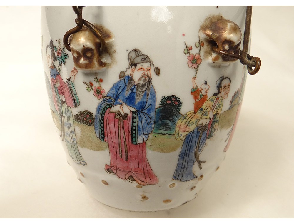 Coffee pot bath Chinese porcelain signed characters Daoguang nineteenth