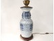 blue-white Chinese porcelain baluster vase lamp flowers nineteenth dragons