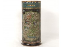 cloisonné pin on porcelain vase Chubei totaI Meiji Japan Shippo nineteenth