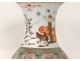 Chinese porcelain vase roosters butterflies flowers green bamboo Family XVIIIè