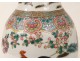 Chinese porcelain vase roosters butterflies flowers green bamboo Family XVIIIè