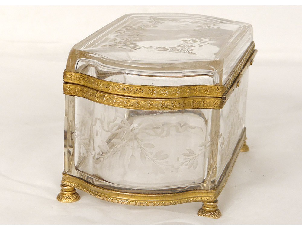 Boîte à Bijoux Ancienne En Régule Doré - Style Napoléon III Victorien - Occasion Collection