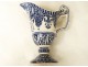Pichet faïence bleue quimper bh henriot fleur blason personnages XXème siècle