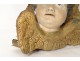 Polychrome plaster sculpture angel head decoration eighteenth church altar