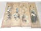 4 rolls Japanese paintings on silk flowers birds Japan signed nineteenth