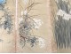 4 rolls Japanese paintings on silk flowers birds Japan signed nineteenth