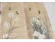4 rolls Japanese paintings on silk flowers birds Japan signed nineteenth