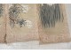 4 rolls Japanese paintings on silk flowers birds Japan signed nineteenth