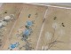 4 rolls Japanese paintings on silk flowers birds Japan signed nineteenth