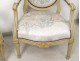 Louis XVI armchairs pair to Queen lacquered wood medallion back XVIII