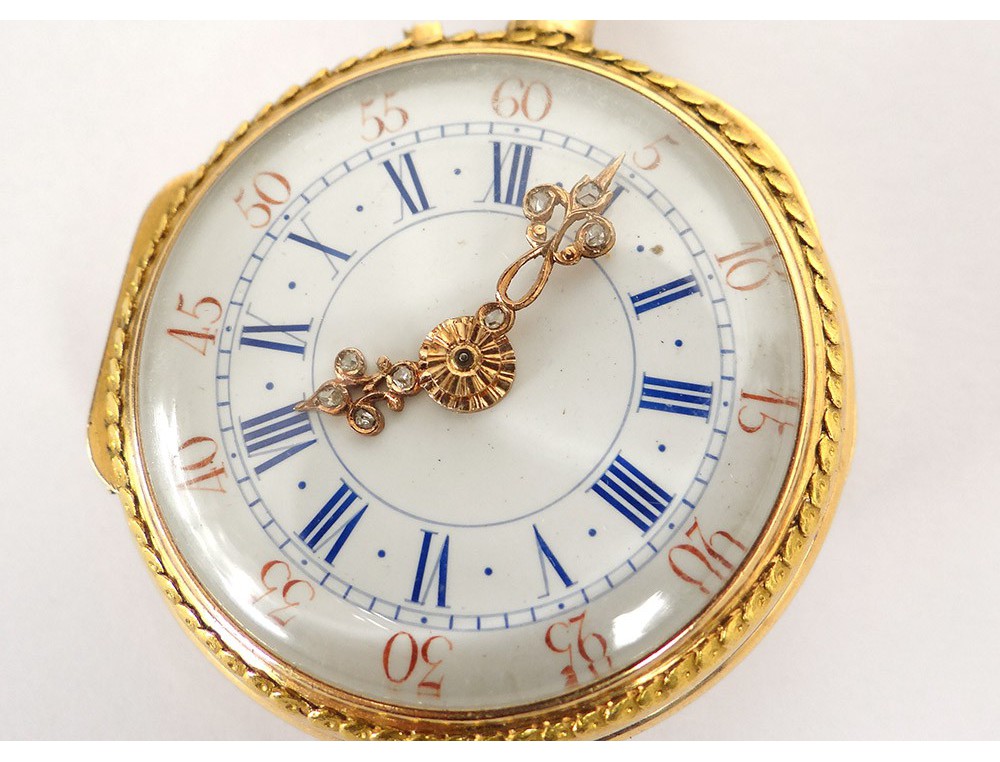 Collier Vintage Années 60 En Or 18K Avec Perles Et émail Bleu | Longueur 70cm, Italie, Occasion