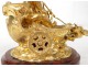 Sculpture bronze doré Amour chérubin char oiseau marbre rouge XIXème siècle