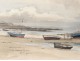 Watercolor Joseph Marie Le Tournier Breton sailing nineteenth century landscape