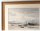 Watercolor Joseph Marie Le Tournier Breton sailing nineteenth century landscape