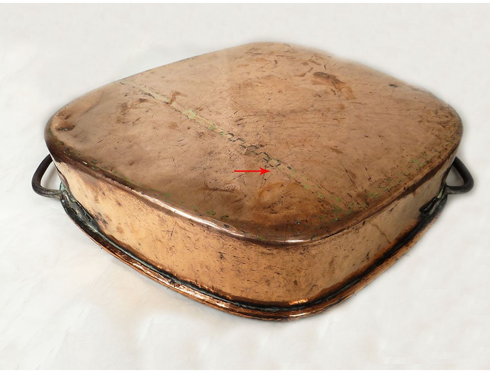 ANCIENNE TURBOTIERE POISSONNIERE FER BLANC avec égouttoir JUS GRENIER déco D