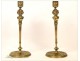 Pair of bronze candlesticks Satyr nineteenth