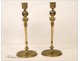 Pair of bronze candlesticks Satyr nineteenth