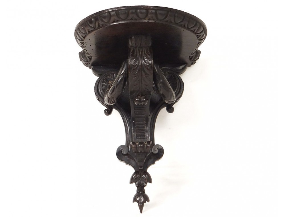 Console D Applique Murale Console d'applique murale bois sculpté noirci Napoléon III XIXème  Console D Applique Murale