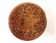 Small round box carved ivory nut instruments music headphones war nineteenth