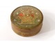 Small golden cardboard round box antique floral basket french box nineteenth century