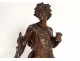 young man bronze sculpture palm branches signed Moreau nineteenth century