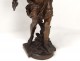 young man bronze sculpture palm branches signed Moreau nineteenth century